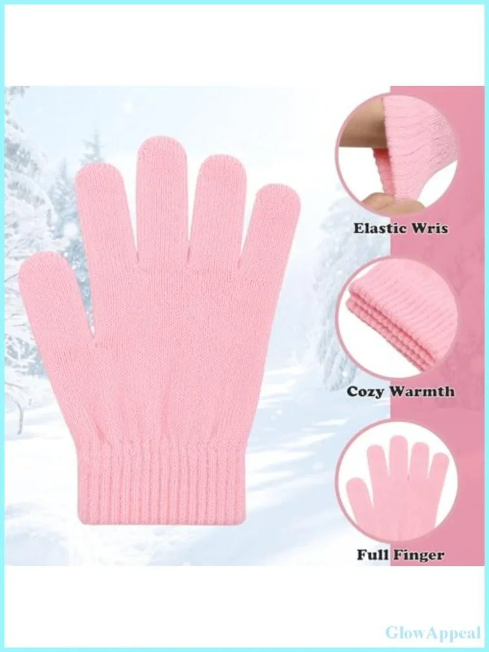 12 Pairs Stretchy Warm Knit Gloves with Mesh Storage Bag for Men or Women